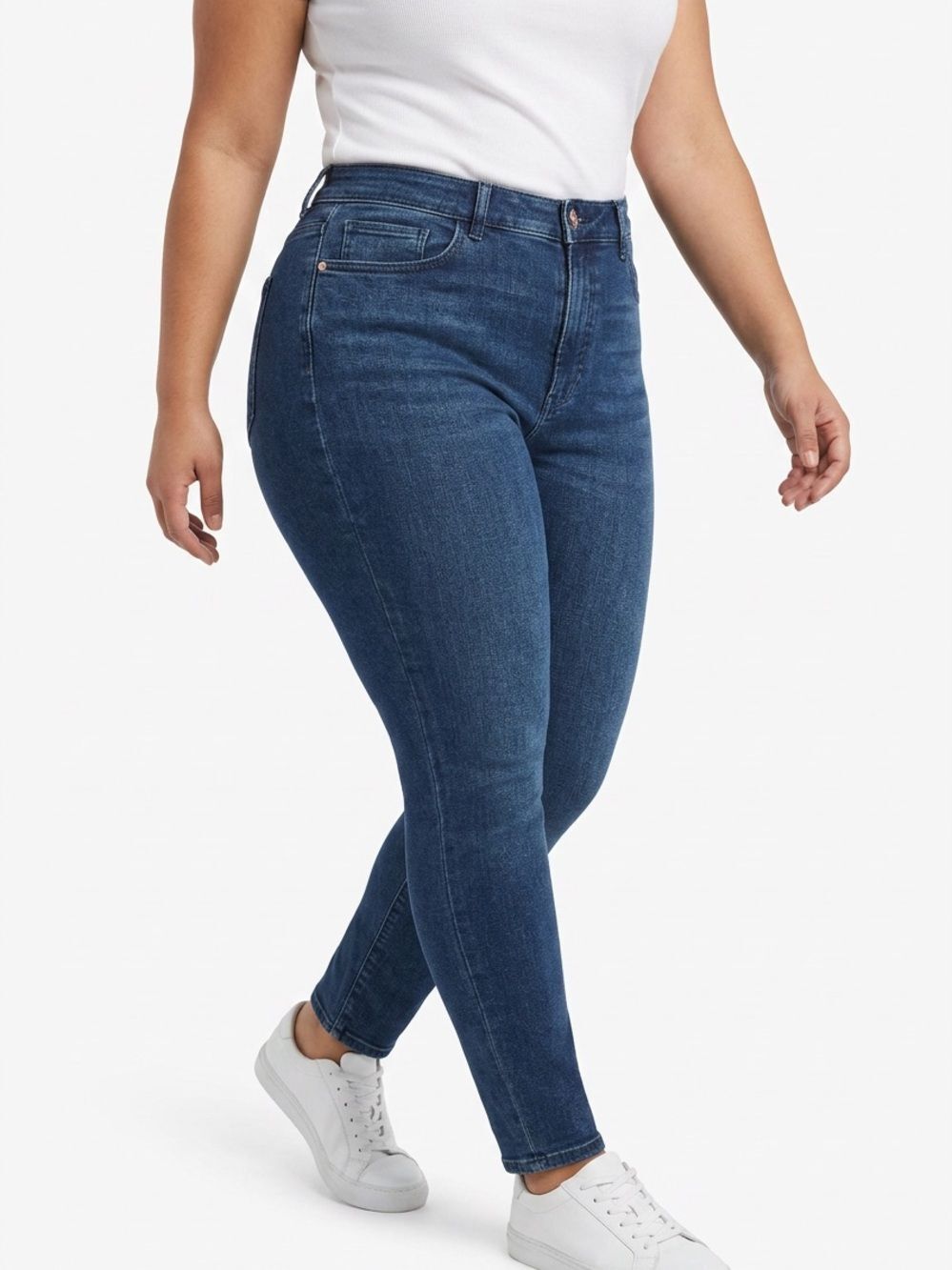 EXPRESS | Hyper Stretch High-Rise Skinny Jeans Dark Blue Women’s Size Medium